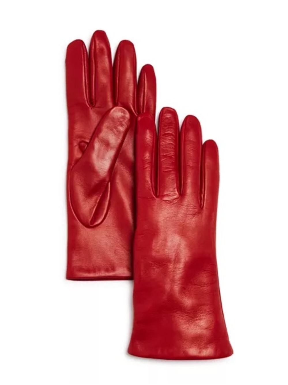 Bloomingdale’s Women’s Red Leather Gloves Size 6 Soft Genuine Leather